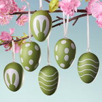 Пасхальные украшения Яйца: Spring Mood 6 см, 6 шт, подвеска 