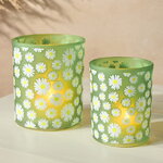 Набор стеклянных подсвечников Ромашковое Поле 9-11 см, 2 шт