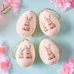 Пасхальные украшения Яйца Fluffy Rabbits 6 см, 4 шт, подвеска