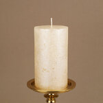 Декоративная свеча Металлик Макси 120*68 мм кремовая