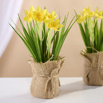 Искусственный цветок в горшке Нарцисс 19 см