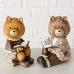 Набор декоративных фигурок Мишки за чтением - Зимние Мечтатели 10 см, 2 шт