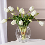 Силиконовые тюльпаны White Prince 5 шт, 48 см