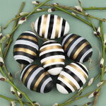 Пасхальные подвески Яйца - Glamorous Stripes 6 см, 6 шт