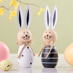 Набор декоративных фигурок Чёрно-белые Кролики 10 см, 2 шт
