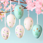 Пасхальные подвески Яйца - Мятное Утро 6 см, 6 шт