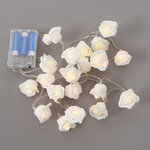Светодиодная гирлянда на батарейках Чайные Розы 1.9 м, 20 теплых белых ламп, прозрачный ПВХ, IP20