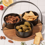 Набор для закусок с подносом Паоло 22 см, 4 предмета