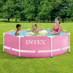 Каркасный бассейн 28290 Intex Metal Frame 244*76 см, розовый