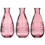 Набор стеклянных ваз Rome 16 см розовый, 3 шт