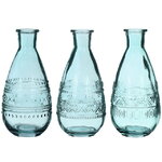 Набор стеклянных ваз Rome 16 см голубой, 3 шт