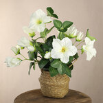 Искусственный цветок в горшке Petunia 35*20 см белая