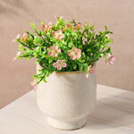 Искусственный цветок в горшке Броваллия 15 см оранжевая