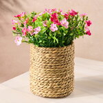 Искусственный цветок в кашпо Броваллия 20 см розовая