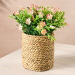 Искусственный цветок в кашпо Броваллия 20 см оранжевая