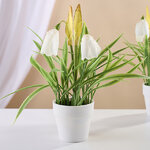 Искусственный цветок в горшке Стейнс: Подснежник 23 см
