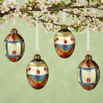 Елочные игрушки Яйца - Pavone Canavese 11 см, 4 шт, подвеска, стекло