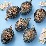 Елочные игрушки Яйца - Cibiana di Cadore 10 см, 6 шт, подвеска, стекло