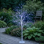 Светодиодное дерево Березка Balbeggi заснеженное 120 см, 300 холодных белых LED ламп, IP44