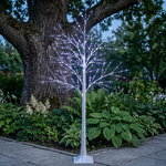 Светодиодное дерево Березка Balbeggi заснеженное 150 см, 400 холодных белых LED ламп, IP44