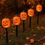 Набор садовых светильников на солнечной батарее Solar Pumpkins 37 см, 5 теплых белых LED ламп, 5 шт, IP44
