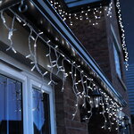 Светодиодная гирлянда Бахрома Profi Rubber 4.8*0.5 м, 190 холодных белых LED ламп, мерцание, белый КАУЧУК+ПВХ, соединяемая, IP65