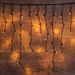 Светодиодная гирлянда Бахрома Profi Rubber 5*0.9 м, 323 экстра теплых белых LED ламп, черный КАУЧУК+ПВХ, соединяемая, IP65