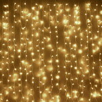 Светодиодная гирлянда занавес Profi Rubber 2*3 м, 600 теплых белых LED ламп, белый КАУЧУК+ПВХ, соединяемая, IP65