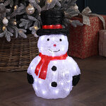 Светодиодная фигура Снеговик Мэлвин 46 см, 60 холодных белых LED ламп, IP44