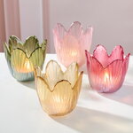 Стеклянные подсвечники Тюльпаны Бэльфлоу 8 см, 4 шт