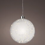 Декоративный подвесной светильник Шар Кристал 20 см, 40 теплых белых LED ламп, на батарейках, стекло