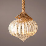 Подвесной светильник Луковка - Gold 21*20 см, 15 микро LED ламп, таймер, на батарейках, стекло 