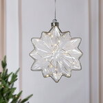 Подвесной светильник Звезда - Cristal Perfecto 19*8 см, 15 микро LED ламп, таймер, на батарейках, стекло