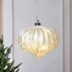 Подвесной светильник Луковка - Perfecto 21*20 см, 15 микро LED ламп, таймер, на батарейках, стекло