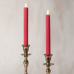 Столовая светодиодная свеча с имитацией пламени Glen 25 см фуксия, 2 шт, на батарейках