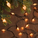 Светодиодная гирлянда на батарейках Vintage lights 4.9 м, 50 теплых белых LED ламп, зеленый ПВХ, контроллер, таймер, IP20