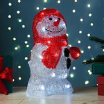 Светящаяся фигура Снеговик Улофссон 29 см, 24 LED лампы, на батарейках, IP44