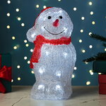Светящаяся фигура Снеговик Хольмберг 29 см, 24 LED лампы, на батарейках, IP44