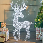 Светящийся олень Гастон 94 см, 100 холодных белых LED ламп с мерцанием, таймер, IP44