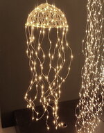 Светодиодное украшение Медуза 38*17 см, 80 теплых белых микро LED ламп с мерцанием, серебряная проволока, IP44