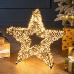 Светодиодное украшение Звезда Тессеус 38*8 см, 1500 теплых белых LED ламп, таймер, IP44