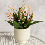 Искусственный цветок в горшке Ландыш - Molinella 23 см