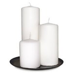 Набор свечей столбиков с подсвечником, 3 шт, белые