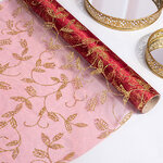 Ткань для декорирования Танцующие тюльпаны 35*200 см томный бургунди