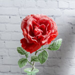 Роза в Инее 45 см красная
