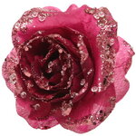 Искусственная роза Karmelita 14 см фуксия, клипса