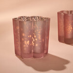 Стеклянный подсвечник для маленькой свечи Нежная Фиалка 6 см розовый