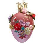 Елочная игрушка Яйцо Butterfly - Royal Bloom Collection 13 см, стекло