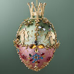 Елочная игрушка Яйцо Jeweled - Royal Bloom Collection 13 см, стекло