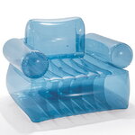 Надувное кресло Мыльный Пузырь 109*107*79 см голубое прозрачное